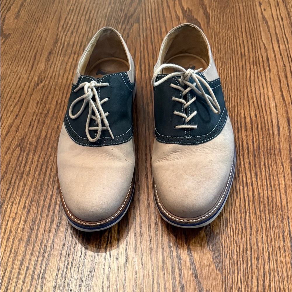 Two Tone Saddle Oxford Shoes Men’s 10 Leather Preppy Academia Vintage Inspired